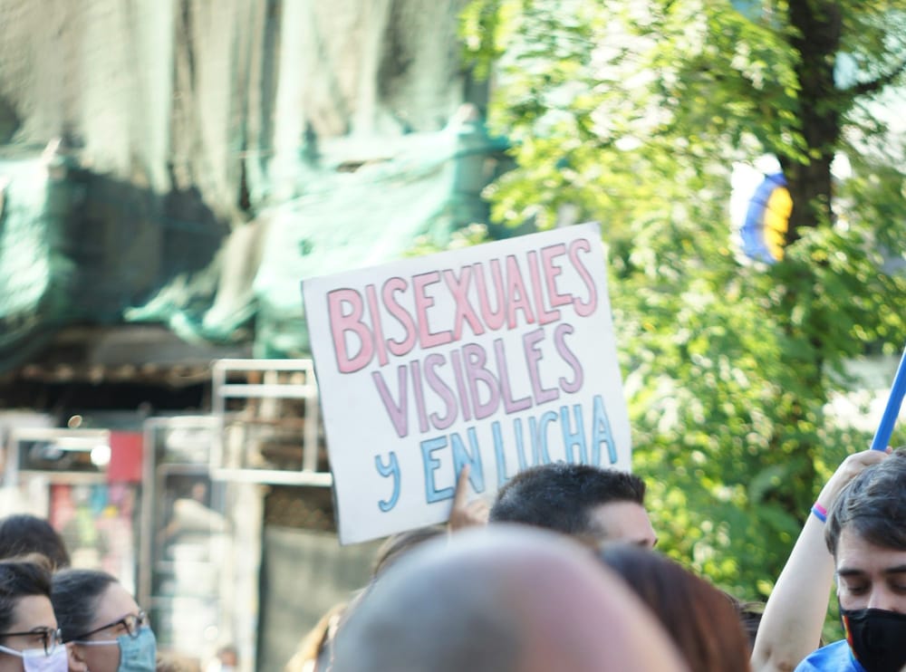 Protest with Bisexual Sign