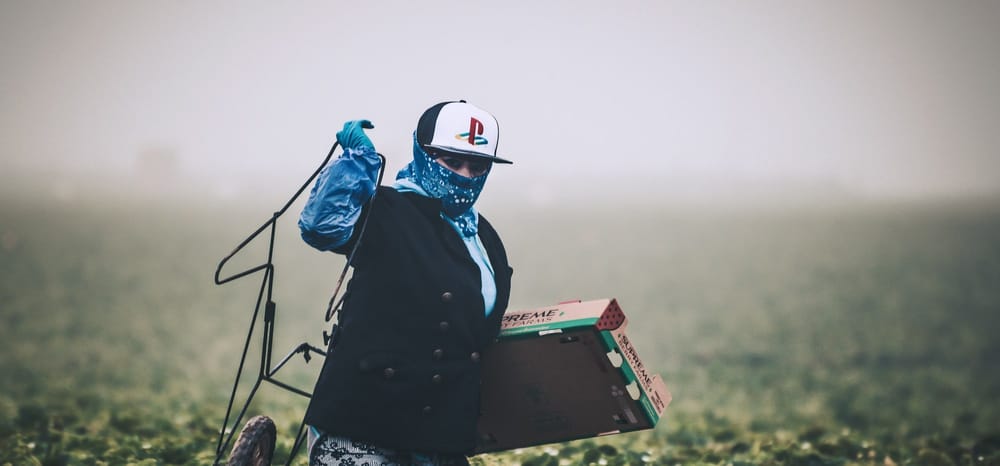 A farm worker in a field