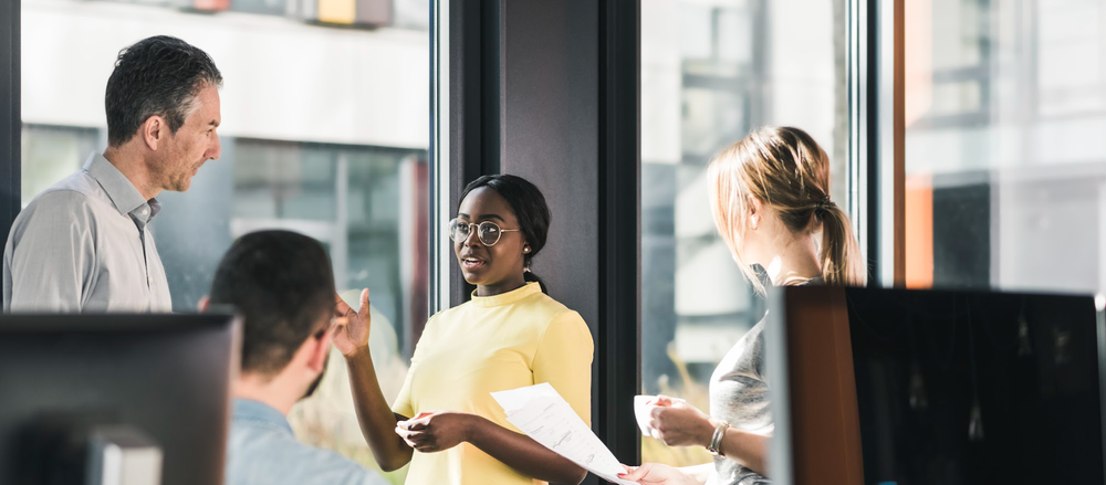 Diverse team in meeting